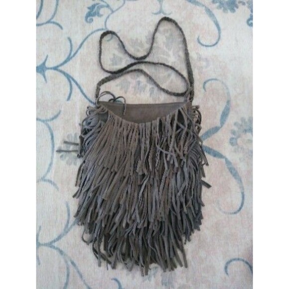 Ecote Anthropologie Suede Boho FringeLeather Rodeo Designer Braided Crossbody - Picture 1 of 6
